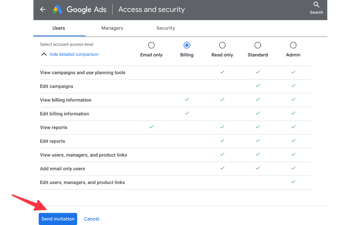How to Give Access to a Google Ads Account